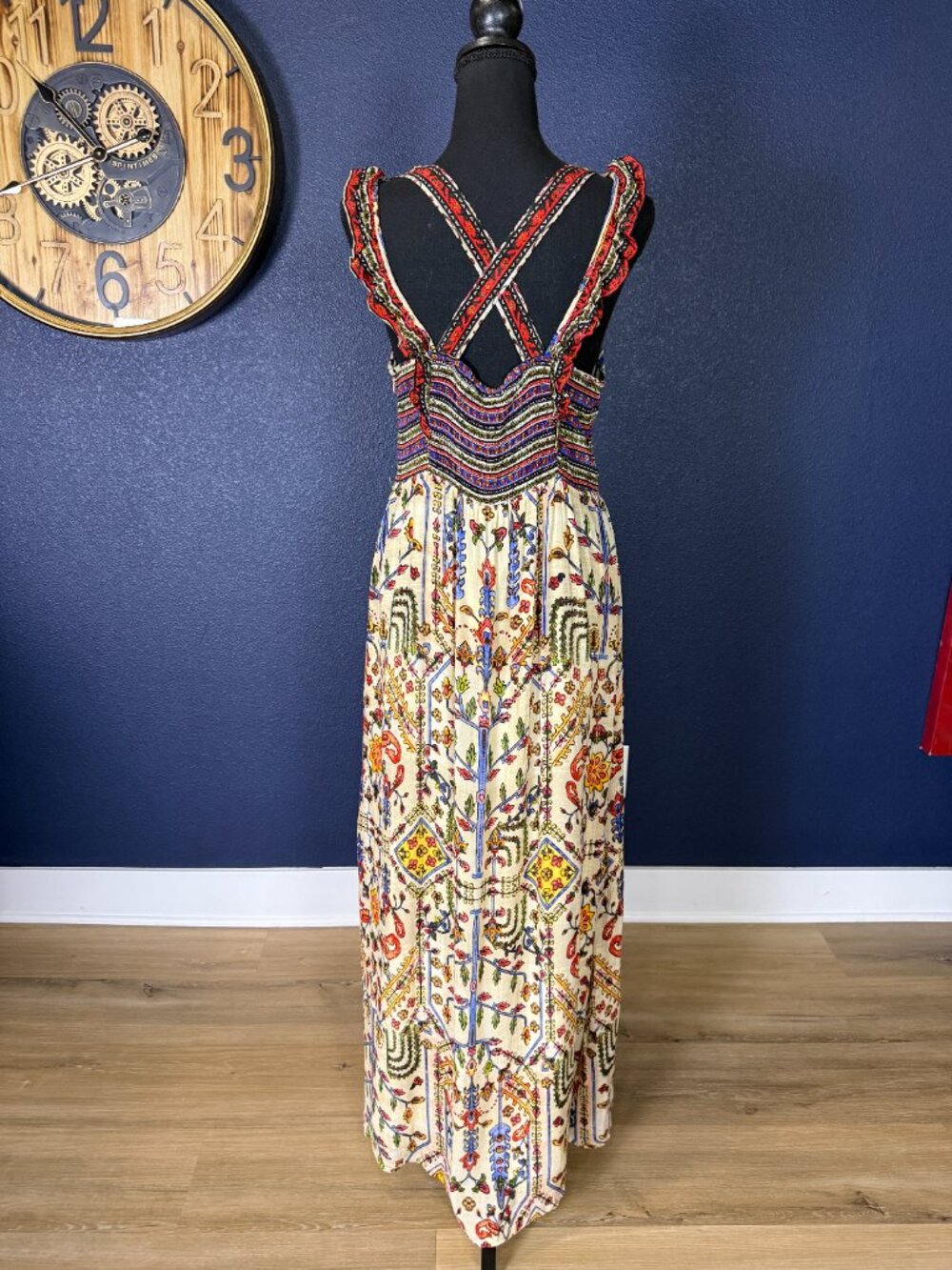 Anthropologie Vineet Bahl Valerie Embroidered Smocked Maxi Dress | 6 - Picture 6 of 10